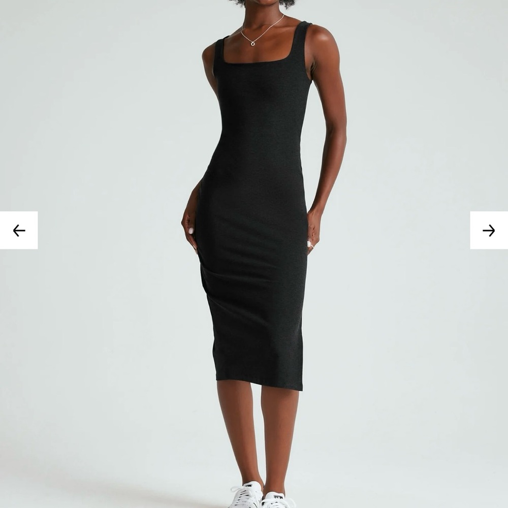 Beyond Yoga Charcoal Black Midi Tank Dress